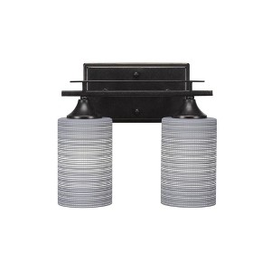 Toltec Lighting Uptowne 2 - Light Vanity in  Dark Granite with 4" Gray Matrix Shade - 1 of 1