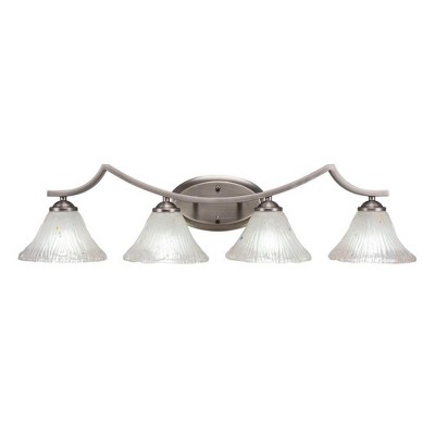 Toltec Lighting Zilo 4 - Light Vanity in  Graphite with 7" Frosted Crystal Shade