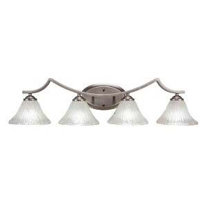 Toltec Lighting Zilo 4 - Light Vanity in  Graphite with 7" Frosted Crystal Shade - 1 of 1