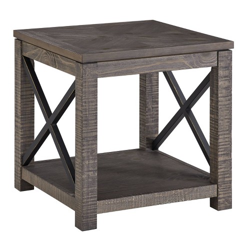 Dexter Square End Table Distressed Gray Steve Silver Co. Target