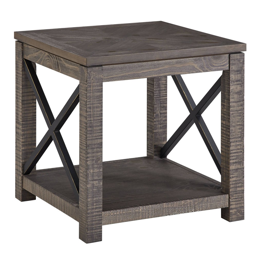 Photos - Coffee Table Dexter Square End Table Distressed Gray - Steve Silver Co.