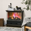 SEVOBAL Fireplace Insert Heater Mantel 3D Flame Quartz Fireplace Stove Bottom Air Outlet Fire Place Panoramic 3-Side View, Brown, 32"*15"*34" - 2 of 4