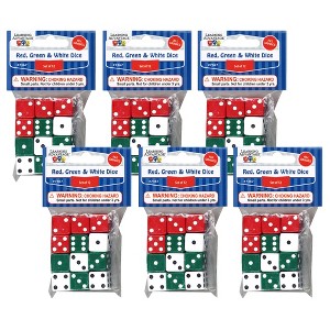 Learning Advantage® Dot Dice - Red/Green/White - 12 Per Pack - 6 Packs - 1 of 4