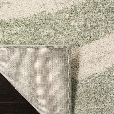 Sage and Cream Square Hand-knotted Synthetic Area Rug