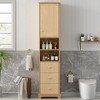KTMBDW Tall Storage Cabinet, Freestanding Cabinet with Adjustable Shelves, for Small Spaces, Bathroom, Living Room, 15.7 Inches Wide, Brown - 2 of 4