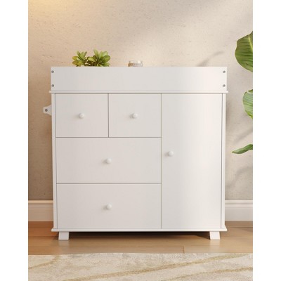 Baby Changing Table Dresser, Storage Drawers Cabinet, Modern Diaper Changing Station for Bedroom, Kids Room, Children's Room