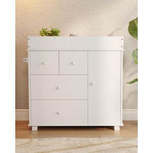 Baby Changing Table Dresser, Storage Drawers Cabinet, Modern Diaper Changing Station for Bedroom, Kids Room, Children's Room - 1 of 4