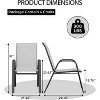 Garvee 4 Pcs Stackable Patio Chairs, Outdoor Stacking Metal Chairs with Textilene Fabric for Deck, Poolside, or Backyard, Grey - 2 of 4