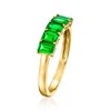 RS Pure by Ross-Simons 0.80 ct. t.w. Lab-Grown Emerald Ring in 18kt Gold Vermeil - 3 of 4