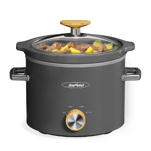 Heynemo 2 Quart Slow Cooker, Small Slow Cooker with Removable Ceramic Pot, Slow Cooker Food Warmer with 3 Heating Settings & Dishwasher Safe - 1 of 4