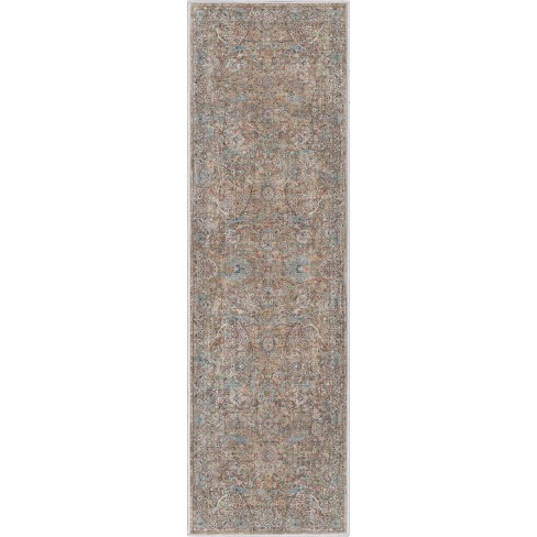 Well Woven Eugene Blue Oriental Medallion Non-Slip Runner Rug 2x7