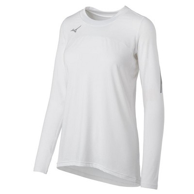 womens white long sleeve athletic shirt
