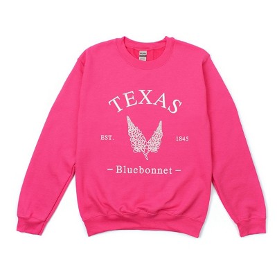 Simply Sage Market Women's Graphic Sweatshirt Embroidered Texas Bluebonnet Flower
