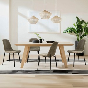 Set of 4 Upholstered Dining Chairs with Metal Legs, Modern Fabric Accent Kitchen Chairs for Dining Room or Small Spaces-Maison Boucle - 1 of 4