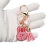 Unique Bargains Rabbit Tassel Handbag Charm Pink Gold Tone 1 Pc - 4 of 4