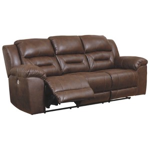 Stoneland Power Reclining Sofa Chocolate Brown - Signature Design by Ashley, Brown Brown