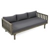 VisioGear Daybed, 3 Seater Daybed Conversation Set with Rattan Arms, Gray, 67.5"*32"*24.25" - 4 of 4