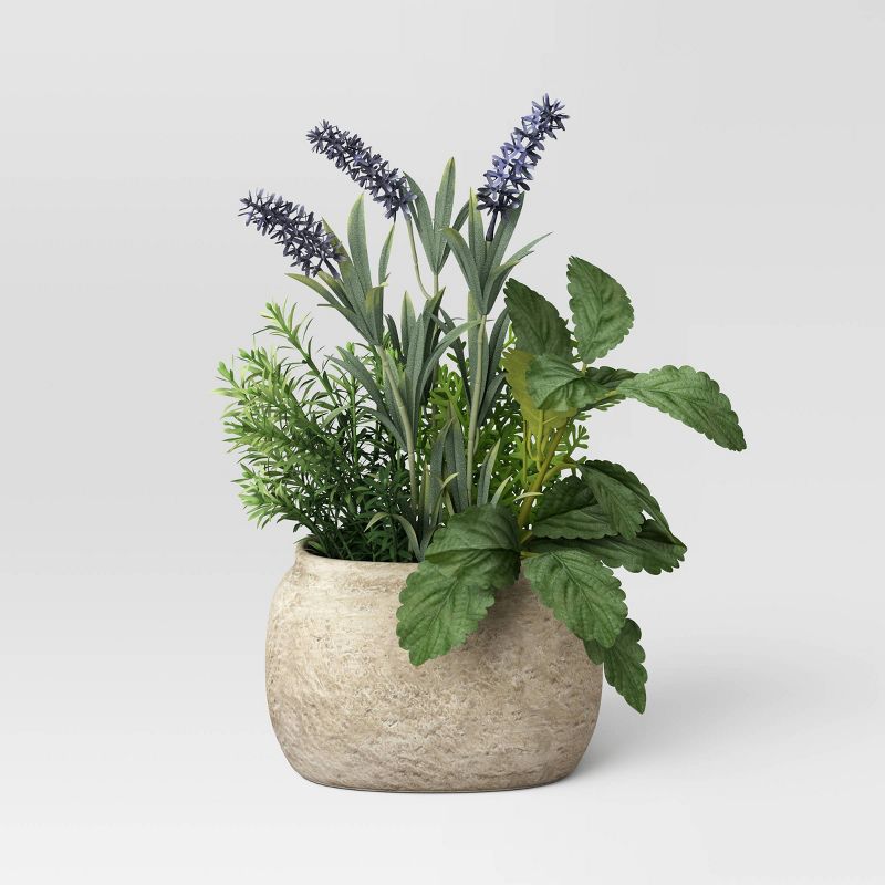 Artificial Herb Dish Garden in Pot Green/Purple - Threshold™ designed with Studio McGee, 1 of 9