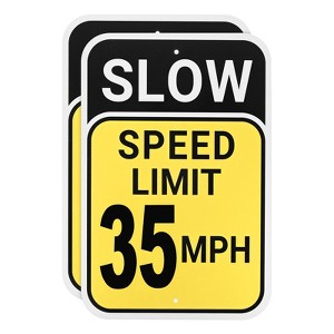 Unique Bargains Aluminum Weather Resistant Waterproof Rust Free Traffic Signs 2 Pcs - 1 of 4