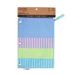 Single Zipper Pencil Case Powder Blue Stripe - Yoobi™