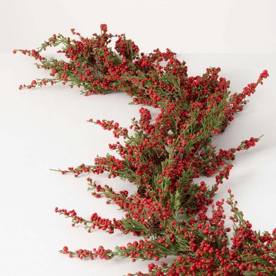 Sullivans 60" Artificial Cedar Berry Garland, Multicolor