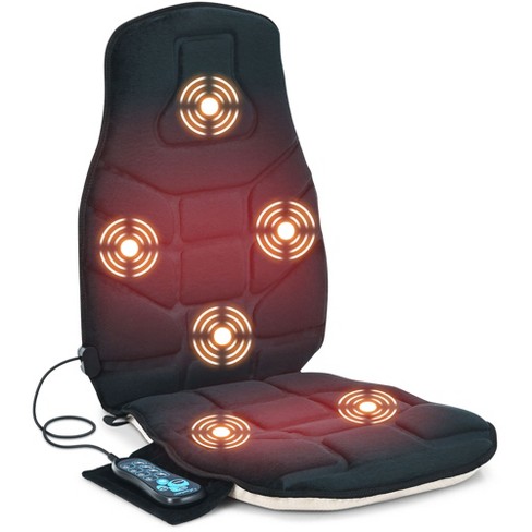 Massage Seat Cushion Back Massager W/ Heat & 6 Vibration Motors