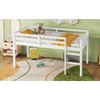 Solid Wooden, Rubber Wooden Twin Loft Bed with Ladder,Bed Platform of Strengthened Slats,White - 4 of 4