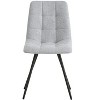 Nordlys Set of 2 Metal and Gray Fabric Dining Chairs, Modern Design Style ,Upholstery , Dining Room - 2 of 4