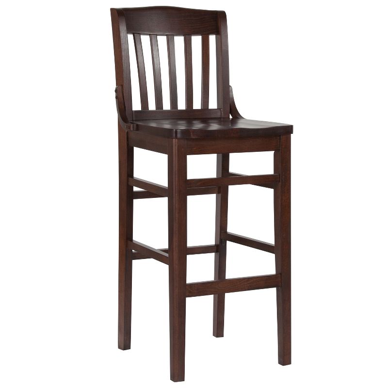 Flash Furniture HERCULES Series Finished School House Back Wooden Restaurant Barstool, 1 of 13