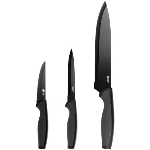 Oster Slice Craft Cutlery Knife Set with Cutting Board - Black - 4 Piece