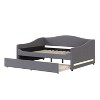 TIRAMISUBEST Teddy Fleece Upholstered Daybed with LED Light and Trundle, Twin/Full Size Daybed Frame Sofa Bed with Wood Slats Support - 4 of 4