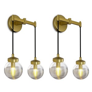 CityFurn 2-Light Modern Bathroom Wall Sconce with Globe Glass - 1 of 1