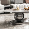 Sapphtopaz Coffee Table Oval Modern Faux Marble Coffee Bar Home Decor Central Table with Stainless Steel Base for Living Room, Office - 2 of 4