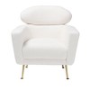 Baxton Studio Fantasia Modern and Contemporary Ivory Boucle Upholstered and Gold Metal Armchair - 3 of 4
