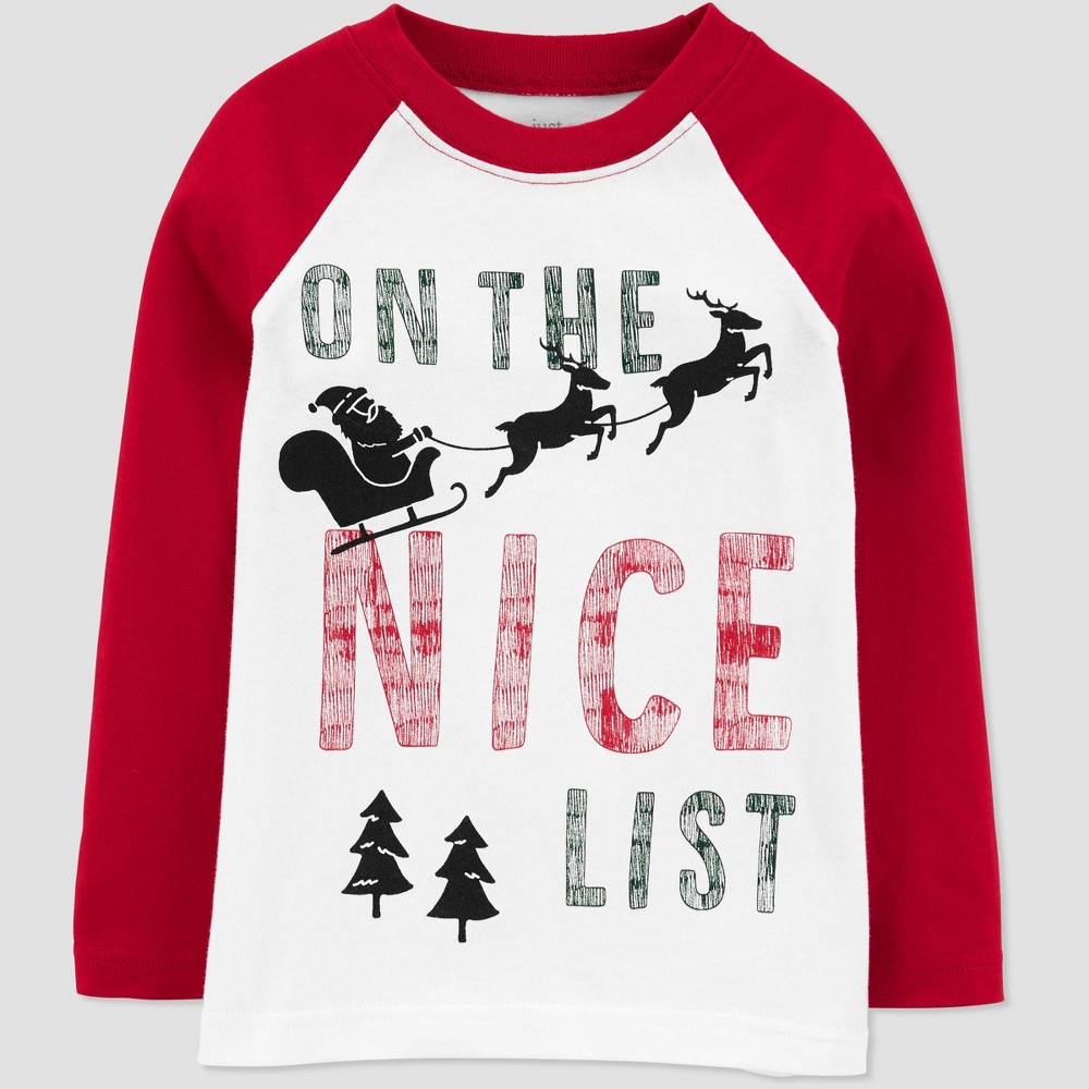 Toddler Boys' 'On The Nice List' Boy T-Shirt - Just One You made by carter's White/Red 18M