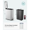 SONGMICS Slim Trash Can, 12.7 Gallon Garbage Can for Narrow Spaces with Soft-Close Lid, Inner Bucket, and Step-on Pedal, 15 Trash Bags Included - 3 of 4