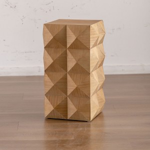 NicBex Modern 11.8" Square Coffee Table with Three-Dimensional Textured Embossed Design for Living Room - 1 of 4