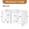 54" Retro Buffet Cabinet with Storage, 4-Door Vintage Fluted Sideboard Cabinet with Adjustable Shelves - Leovsnove - 3 of 4