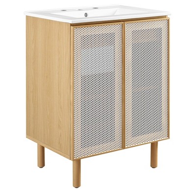 Modway Calla 24 in Perforated Metal Bathroom Vanity