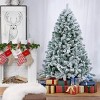 SKONYON 6.5ft Snow Flocked Hinged Artificial Christmas Tree Without Lights - 2 of 3