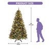 6ft/7.5ft/9ft Christmas Tree with Remote Control with Partially Frosted Tips, Pine Cones & Red Berries,LED Lights with 11 Modes for Home - 2 of 4