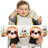 Big Dot of Happiness Let's Hang - Sloth 1st Birthday Highchair Decor - I Am One - First Birthday High Chair Banner