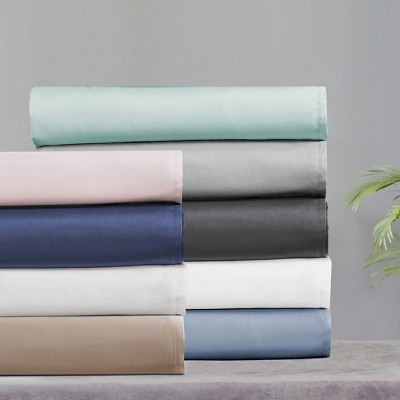 Beige Cotton Sateen Weave Standard/Queen Pillowcases Set of 2