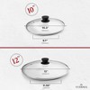 Cuisinel Glass Lids Set with Steam Vent - 10" + 12" Universal Replacement Covers, Compatible with Lodge Cast Iron Skillets, Oven Safe, Fully Assembled - 3 of 4