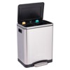 30 Liter/8 Gallon Dual Compartment Trash Can, Rectangle Stainless Steel Garbage Bin with Removable Inner Bucket, Step Waste Bin with Soft Close Lid - 2 of 4