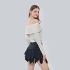 Women's Slim Fit Long Sleeve Off the Shoulder Knit Wrap Top - Wild Fable™ - 4 of 4
