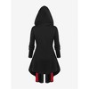 Women's Hooded Color Block Midi Dress Gothic Halloween Festival Gown Lace - Up Cosplay Evening Dress - 2 of 4