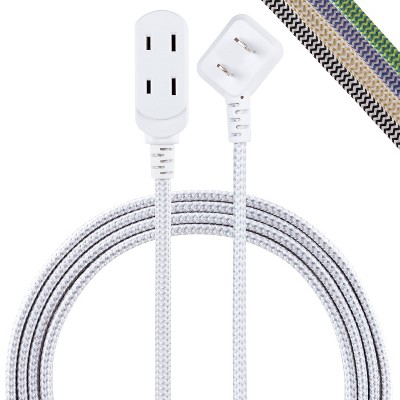 Cordinate 8' 3 Outlet Polarized Extension Cord Gray/White