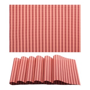 REGALWOVEN Placemats Set of 6 Woven Placemats for Dining Table Decor Indoor Washable Kitchen Table Mat Wipe Clean - 1 of 4