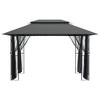 vidaXL Gazebo Outdoor Canopy with Sidewalls for Porch Garden Anthracite Steel - 157.5" x 118.1" x 106.3" - 4 of 4